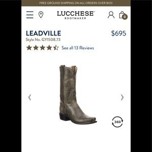 Lucchese Men’s Goat Leather Boot size 8